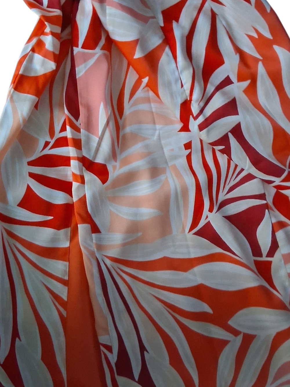 Ann Taylor Palm-Print Maxi Skirt in Orange, White and Pink